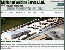 Tablet Screenshot of mcmahanwelding.com